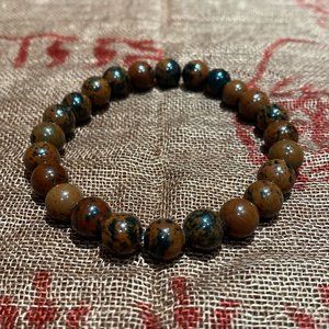 8MM Mahogany Obsidian Bead Stretchy Bracelet